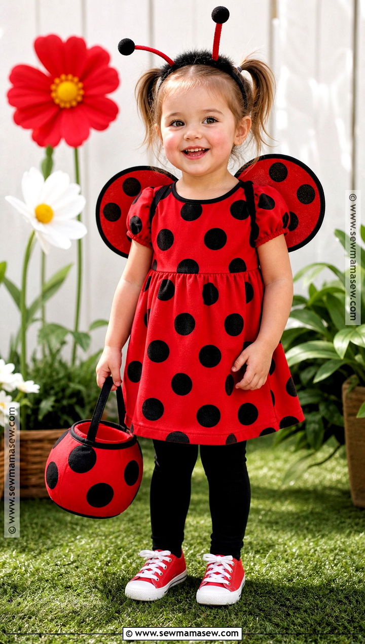 Ladybug Costume With Red Spotted Dress - 30 toddler girl costume ideas
