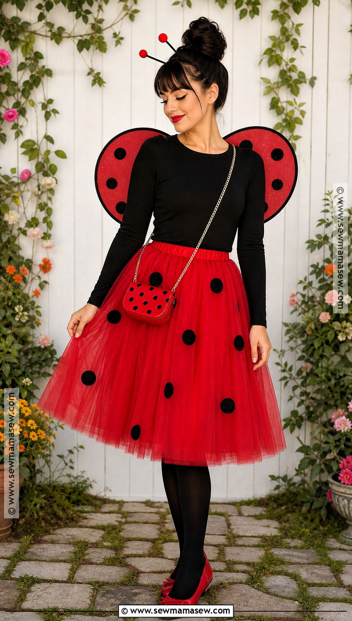 Ladybug Costume With Red Tulle Skirt - 50 halloween costumes for women