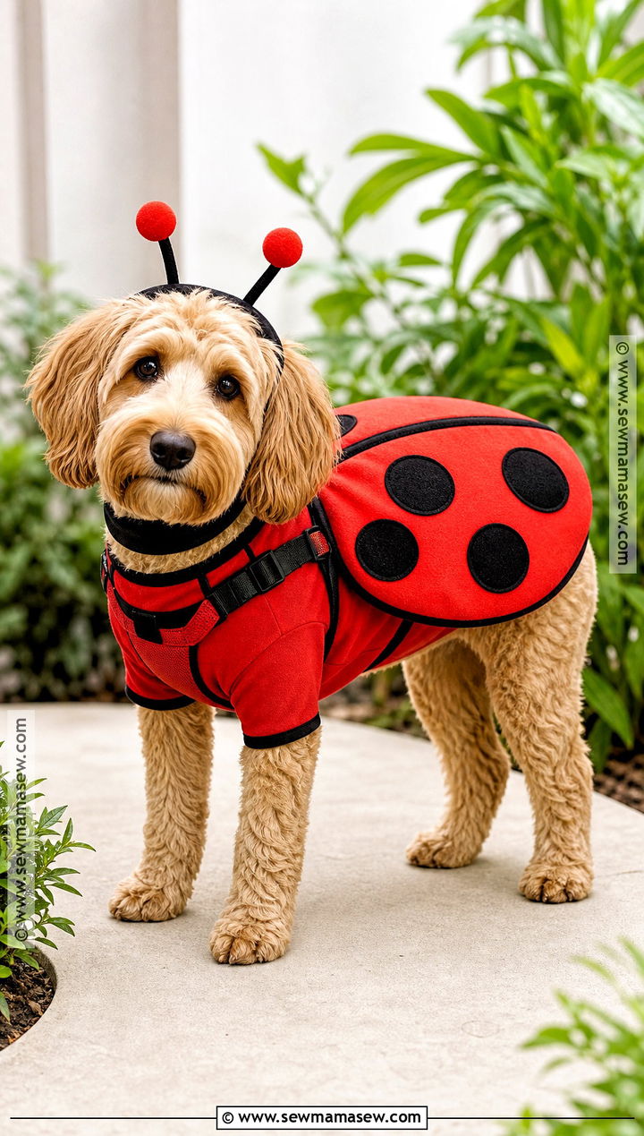 Ladybug Dog Costume With Spotted Shell - 35 dog costume ideas