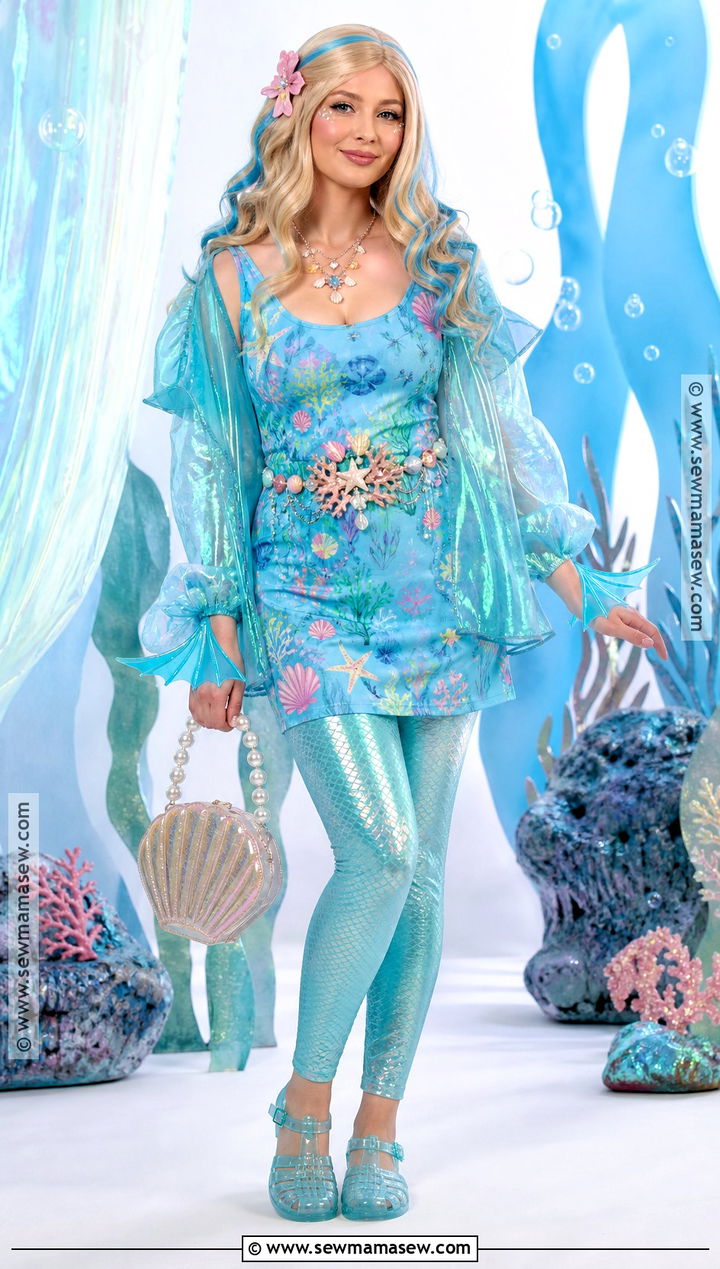 Lagoona Blue Costume With Sea Print Dress - 35 monster high characters costumes