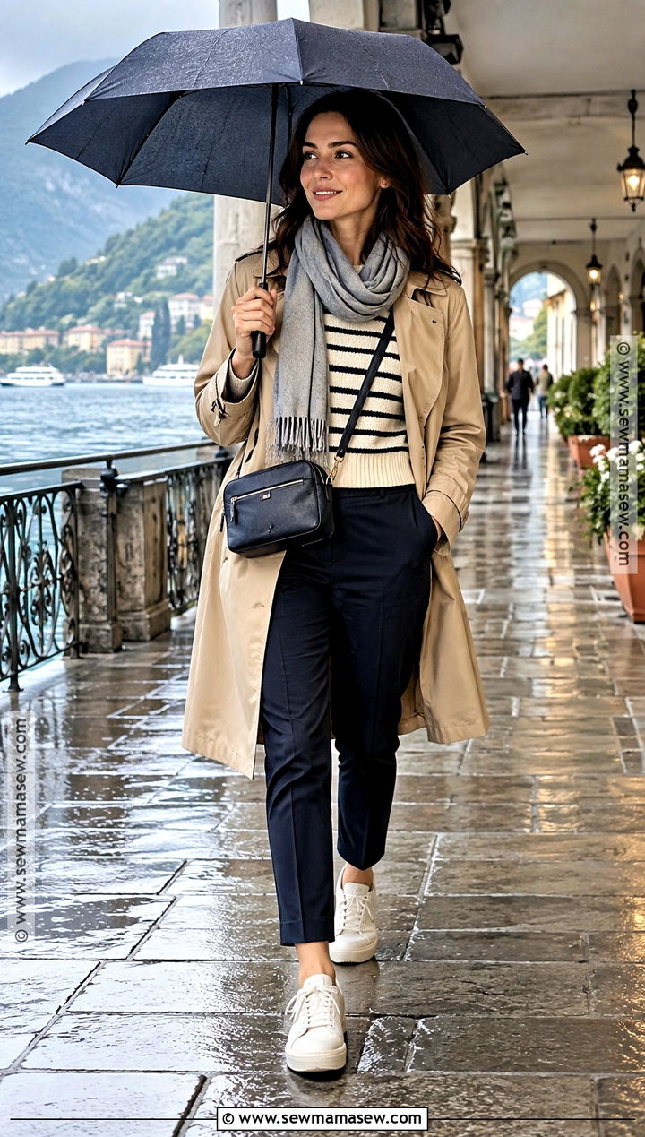 Lake Como Trench Coat And Ankle Pants Outfit - 20 lake como september outfits