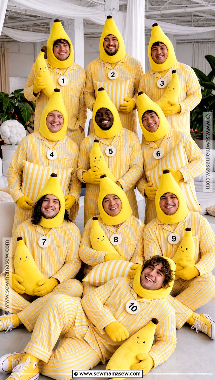 Large Group Bananas In Pajamas Costume - 30 bananas in pajamas costume