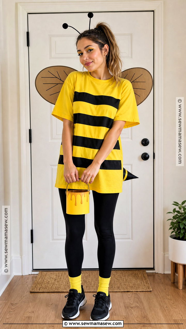 Last Minute Bee Costume With Black Leggings - 30 bee costume women's ideas