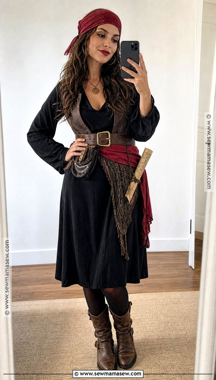 Last Minute Black Dress Pirate Costume - 30 cute pirate costume ideas for women