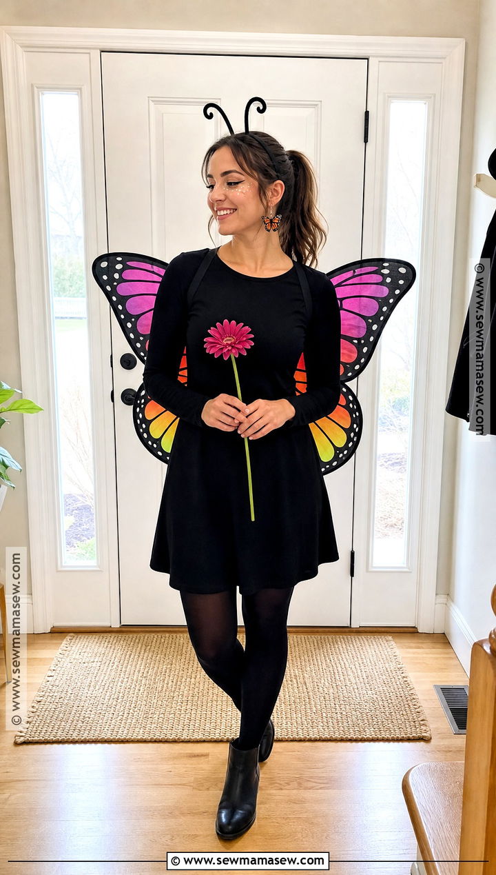 Last Minute Butterfly Costume With Black Dress - 30 Butterfly Halloween Costume Ideas for Women