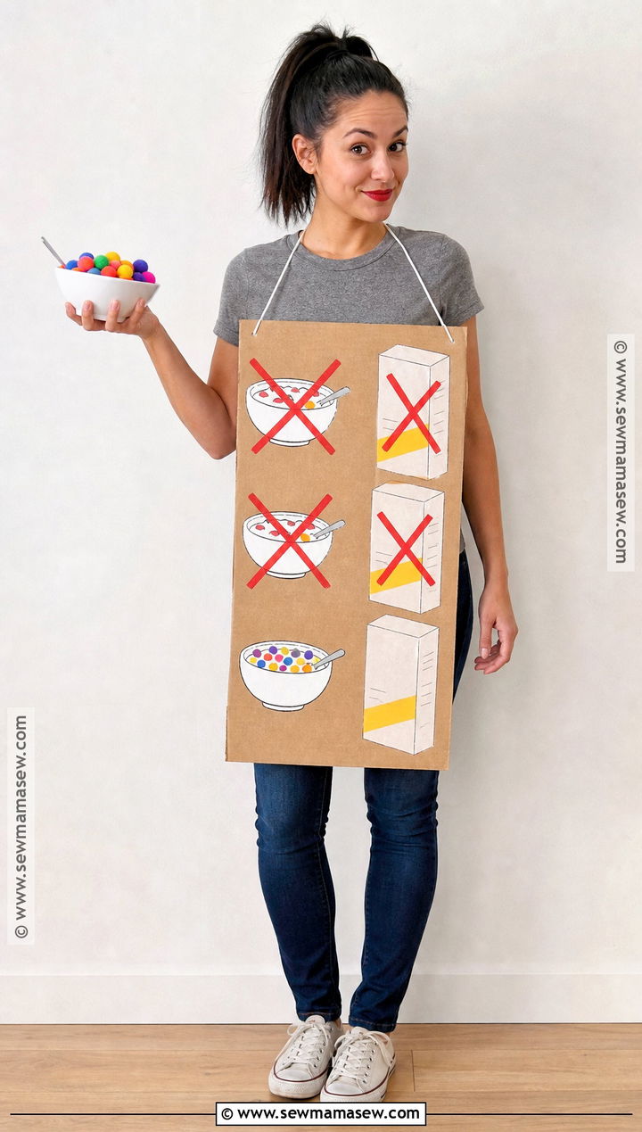 Last Minute Cereal Killer Costume With Cardboard Sign - 35 cereal killer costume ideas