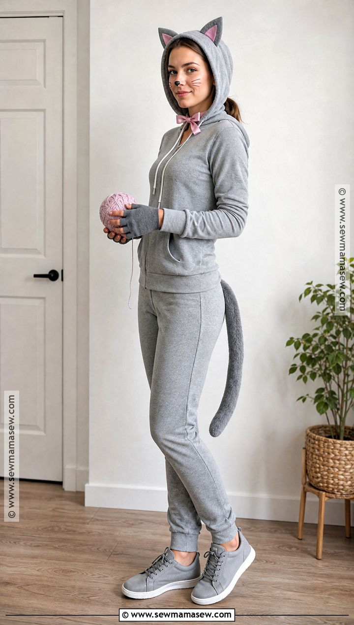 Last Minute Hoodie Cat Costume - 30 easy cat costume ideas