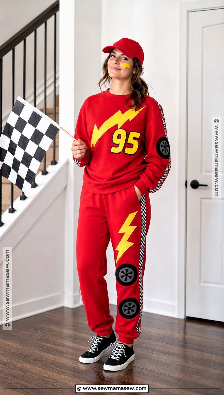 Last Minute Lightning McQueen Sweatshirt Costume - 30 lightning mcqueen halloween costume ideas