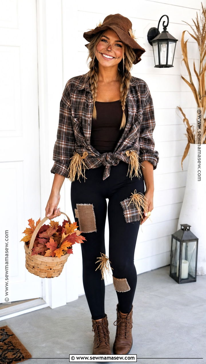 Last Minute Scarecrow Outfit With Flannel Shirt - 30 scarecrow outfit ideas