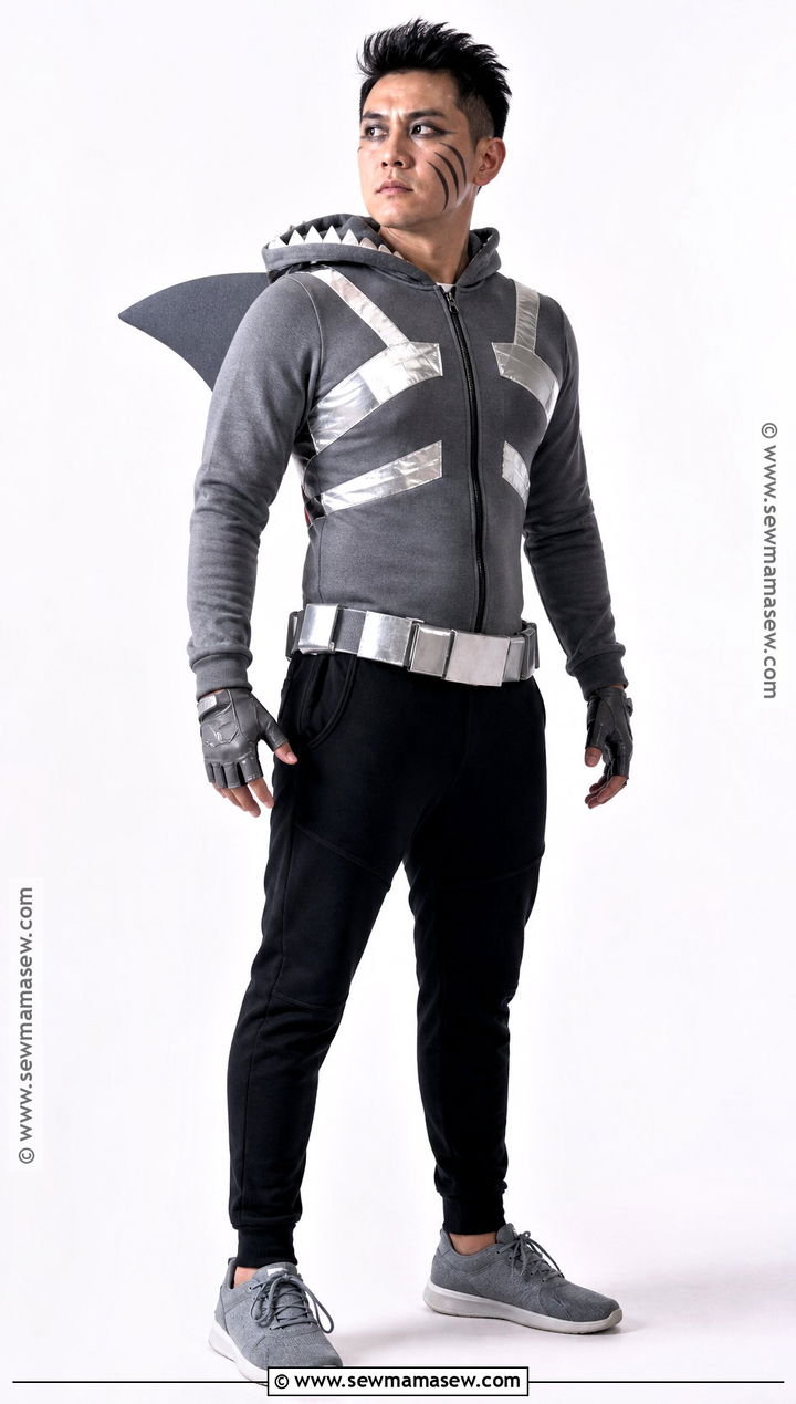 Last Minute Sharkboy Costume With A Gray Hoodie - 30 sharkboy costume ideas
