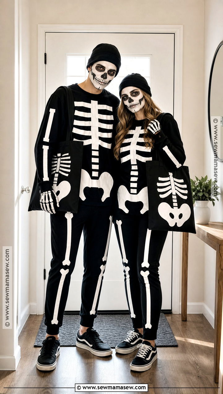 Last Minute Skeleton Couple Costume - 30 Skeleton Couple Costume Ideas