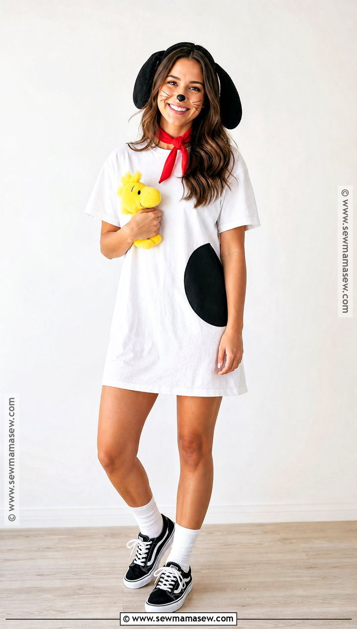 Last Minute Snoopy Costume With White Dress - 30 Snoopy Costume Ideas for Women