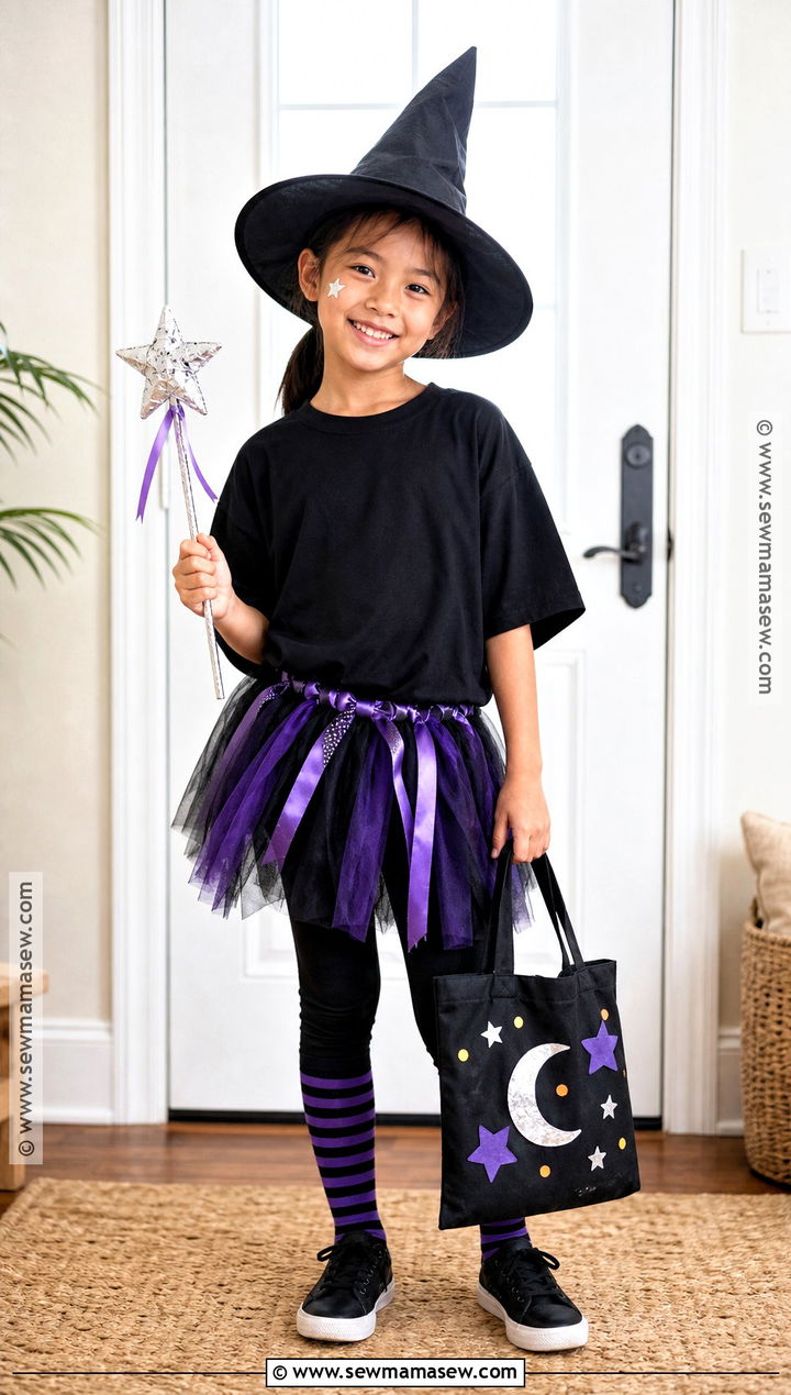 Last Minute T Shirt Witch Costume - 30 kids witch costume ideas