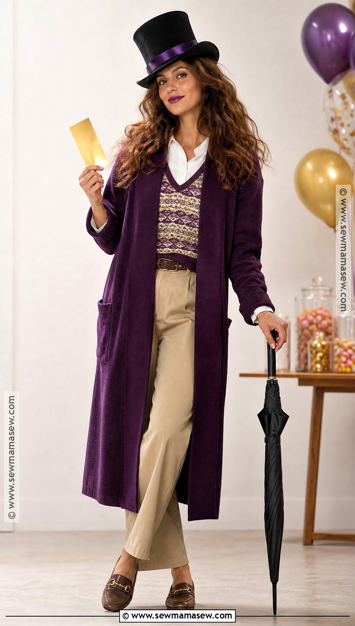 Last Minute Willy Wonka Costume With Cardigan - 35 Willy Wonka Costume Ideas for Women