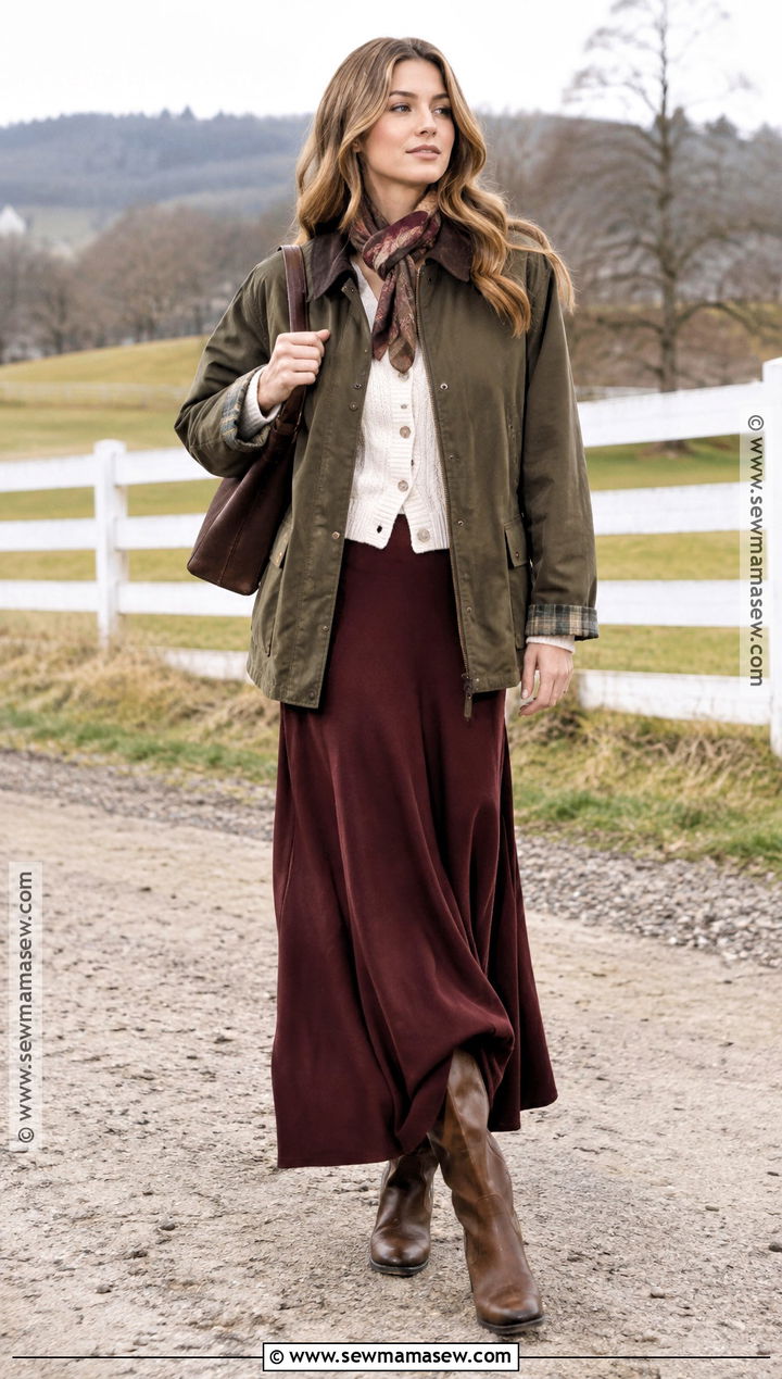 Late Fall Barn Jacket And Maxi Skirt Outfit - 25 late fall outfits