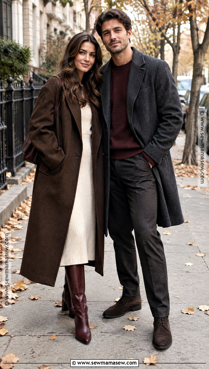 Late Fall Wool Coat Couple Outfit - 15 Couple Picture Outfit Ideas Fall