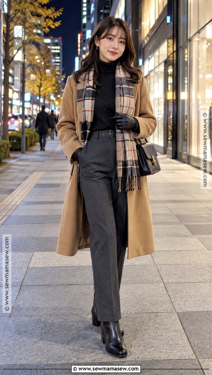 Late November Wool Coat And Turtleneck Outfit - 20 japan in november outfit ideas