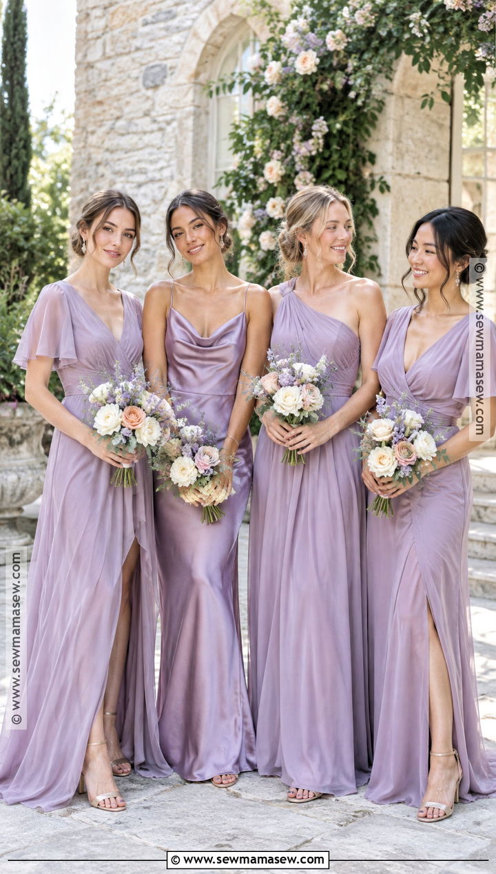 Lavender And Antique Gold Bridesmaid Dresses - 15 September Bridesmaid Dresses Color Palettes