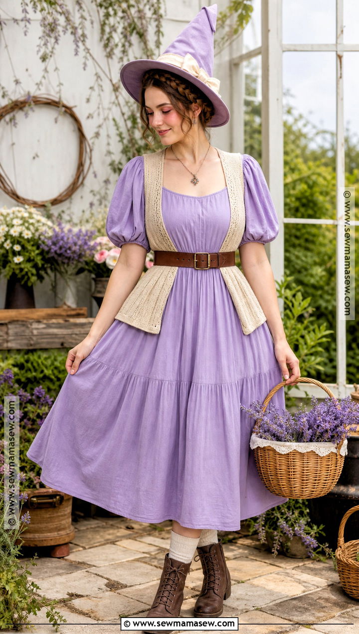 Lavender Cottage Witch Outfit - 30 purple witch outfit ideas