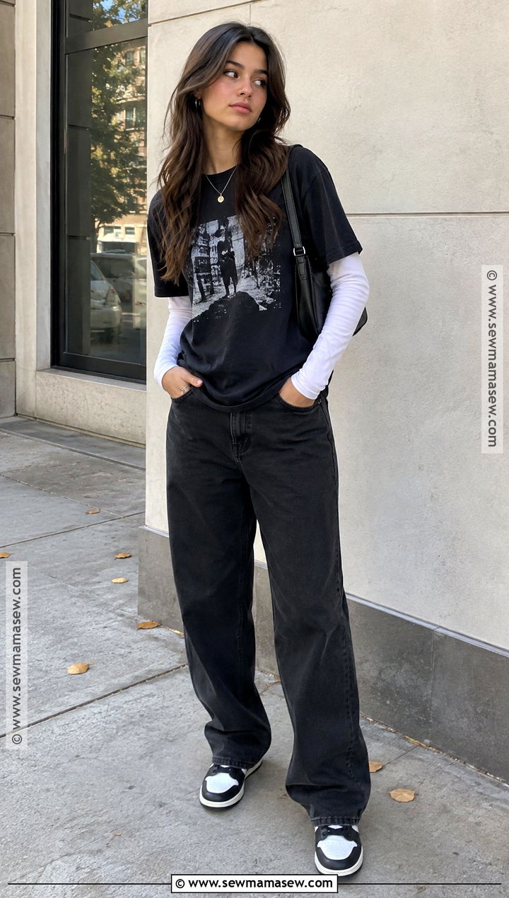 Layered Fall Tee Shirt With A Long Sleeve Top - 20 Fall Tee Shirts