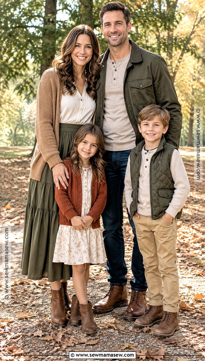 Layered Olive And Cream Family Outfit - 15 fall family session outfits