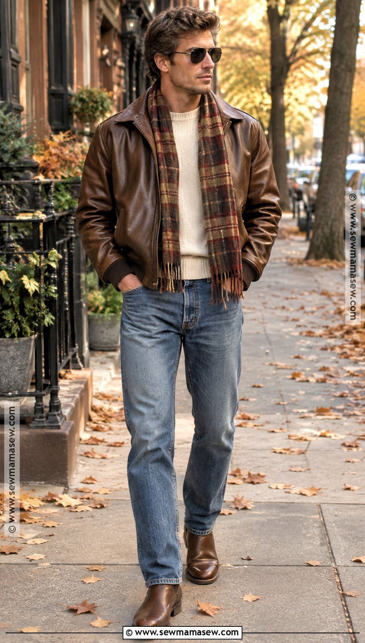 Leather Bomber 80s Fall Outfit - 15 80s fall outfits for men
