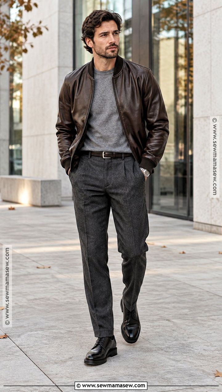 Leather Bomber Jacket Fall Outfit - 15 Mens Fall Fits Aesthetic