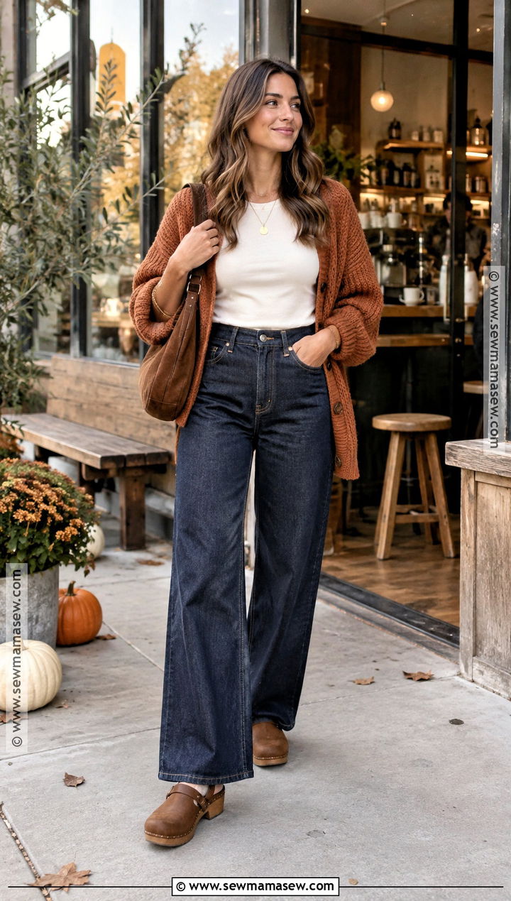Leather Clogs With Wide Leg Denim - 25 autumn shoes for women
