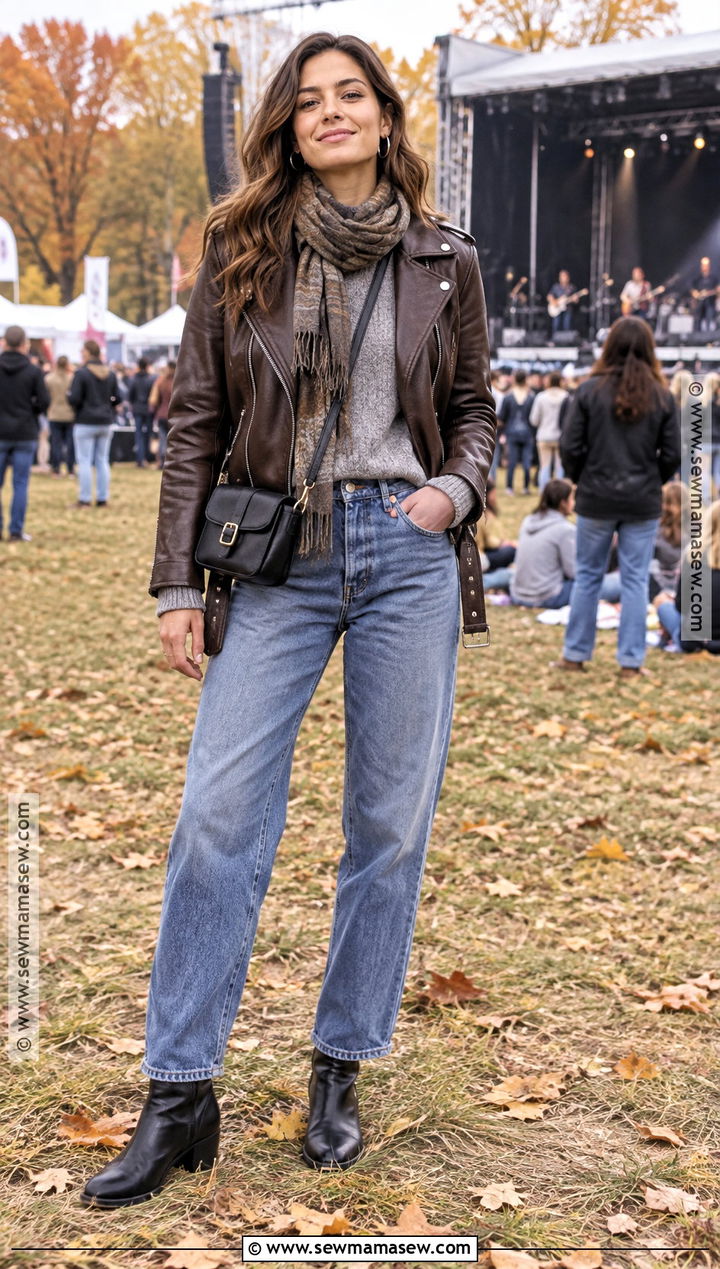 Leather Jacket Autumn Festival Outfit - 25 autumn festival outfit ideas