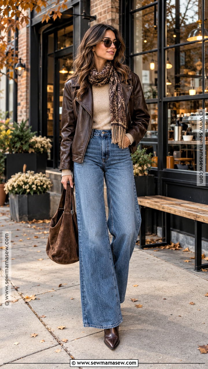 Leather Jacket Coffee Outfit - 20 Autumn Coffee Outfit Ideas
