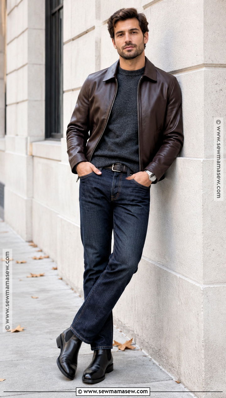 Leather Jacket Fall Outfit - 20 Fall Mens Fashion Ideas