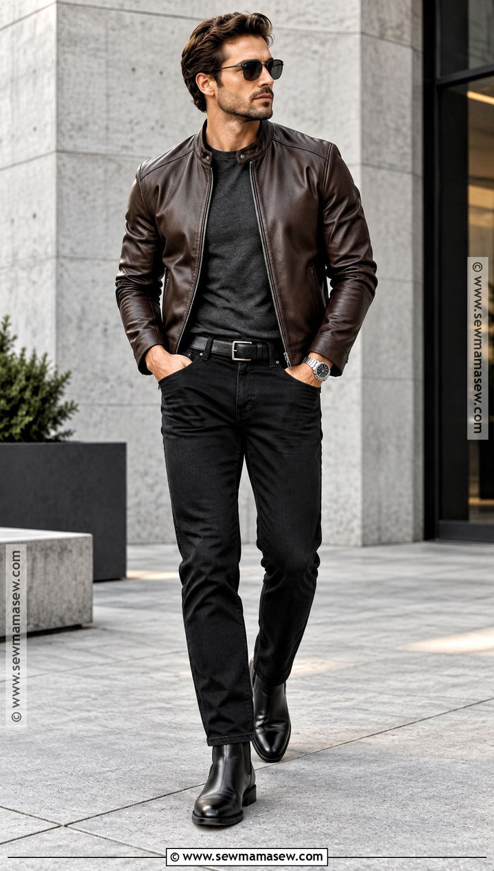 Leather Jacket Fall Outfit - 20 fall style ideas for men