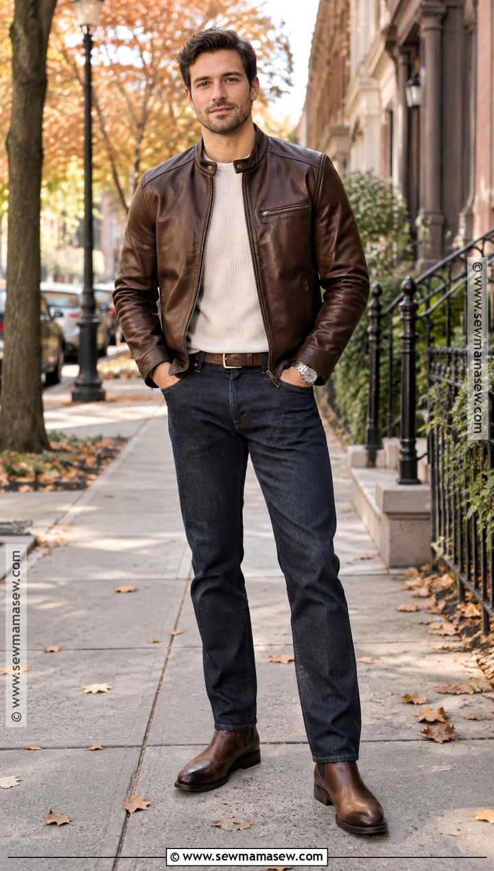 Leather Jacket Fall Outfit - 30 fall outfits for men