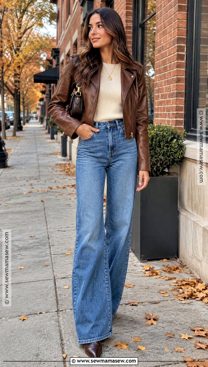 Leather Jacket Fall Photo Shoot Outfit - 30 fall photo shoot outfits