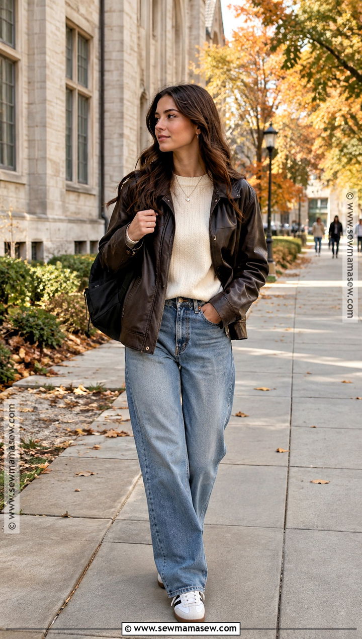 Leather Jacket Fall School Outfit - 25 Fall School Fits