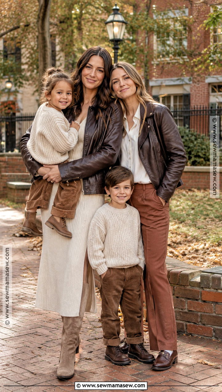 Leather Jacket Lesbian Fall Family Picture Outfit - 15 lesbian fall family pictures outfits