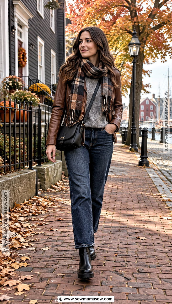Leather Jacket New England Fall Outfit - 15 new england fall outfits 2026