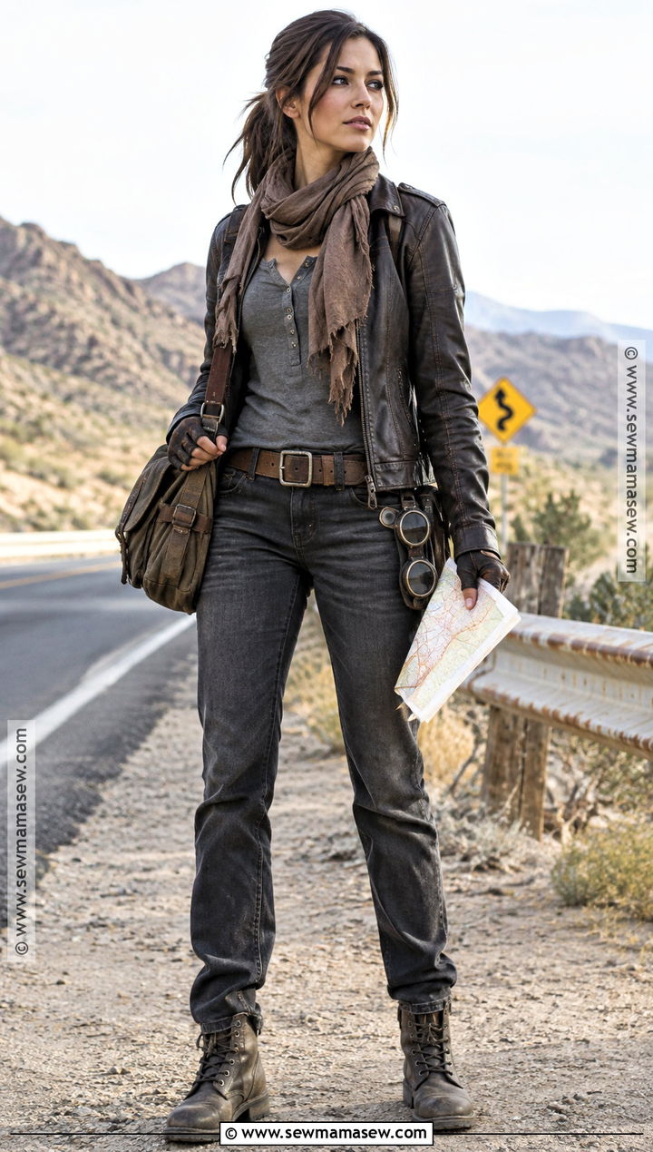 Leather Jacket Road Survivor Outfit - 30 Zombie Apocalypse Aesthetic Outfits
