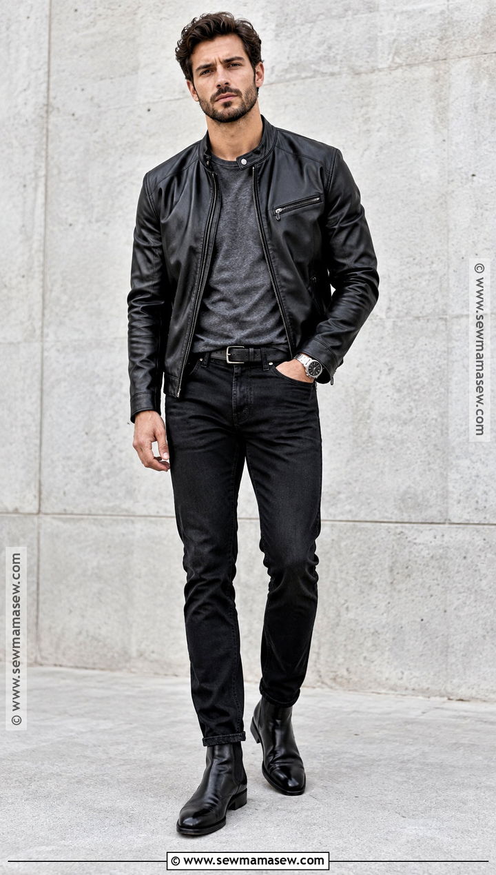 Leather Jacket With Black Jeans Fall Fit - 20 fall fit ideas for men