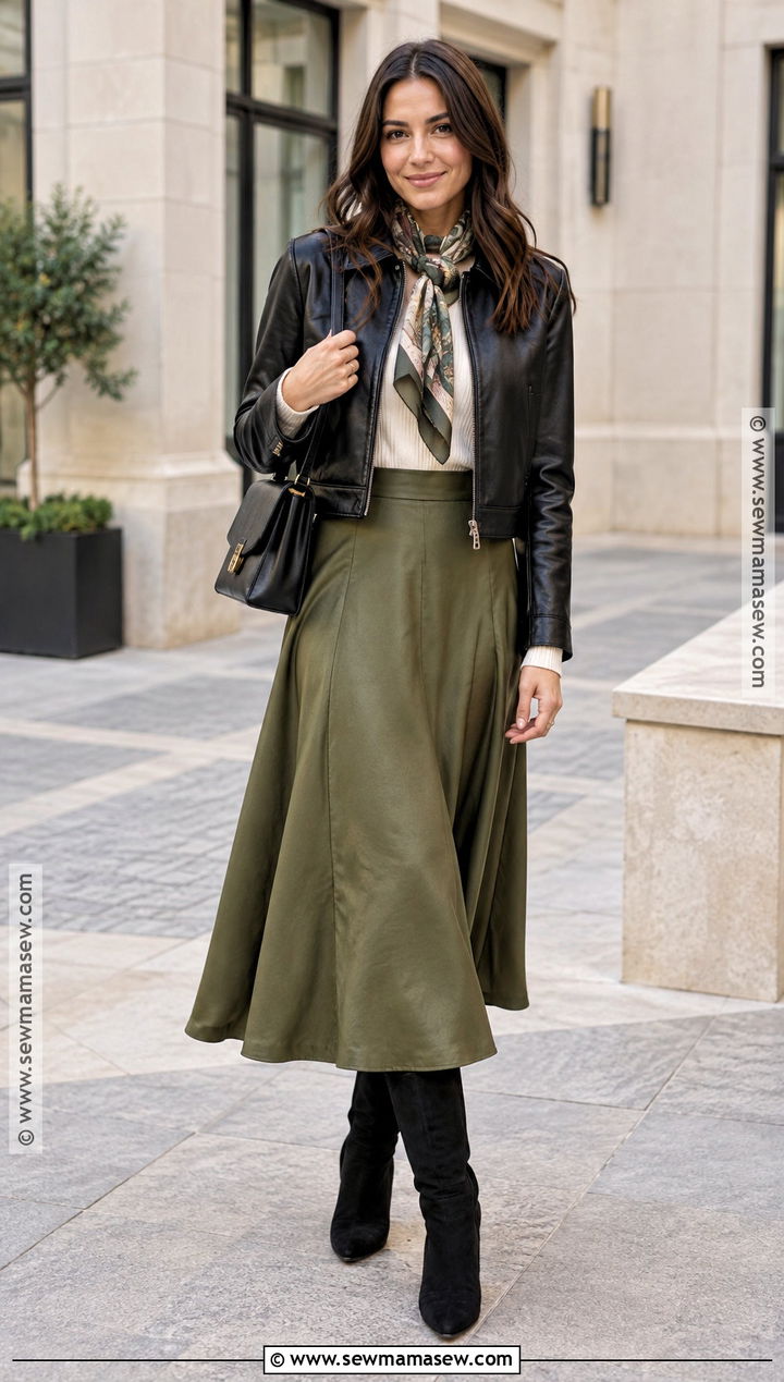 Leather Jacket With Tall Boots - 20 Tall Boots Fall Outfits