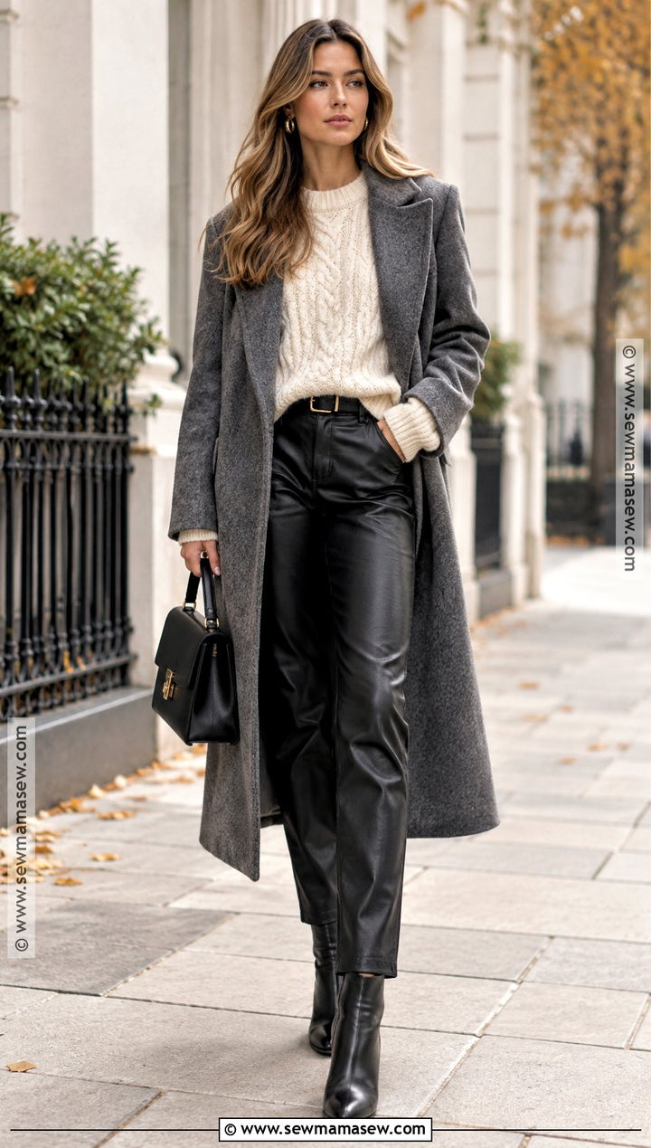 Leather Pants With Black Heeled Boots - 20 fall outfits with black boots