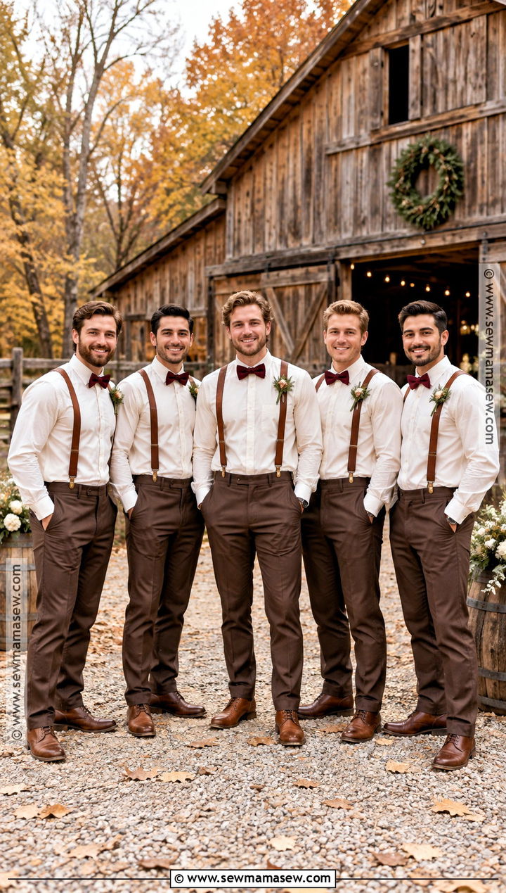 Leather Suspenders Groomsmen Attire - 15 groomsmen attire rustic fall ideas