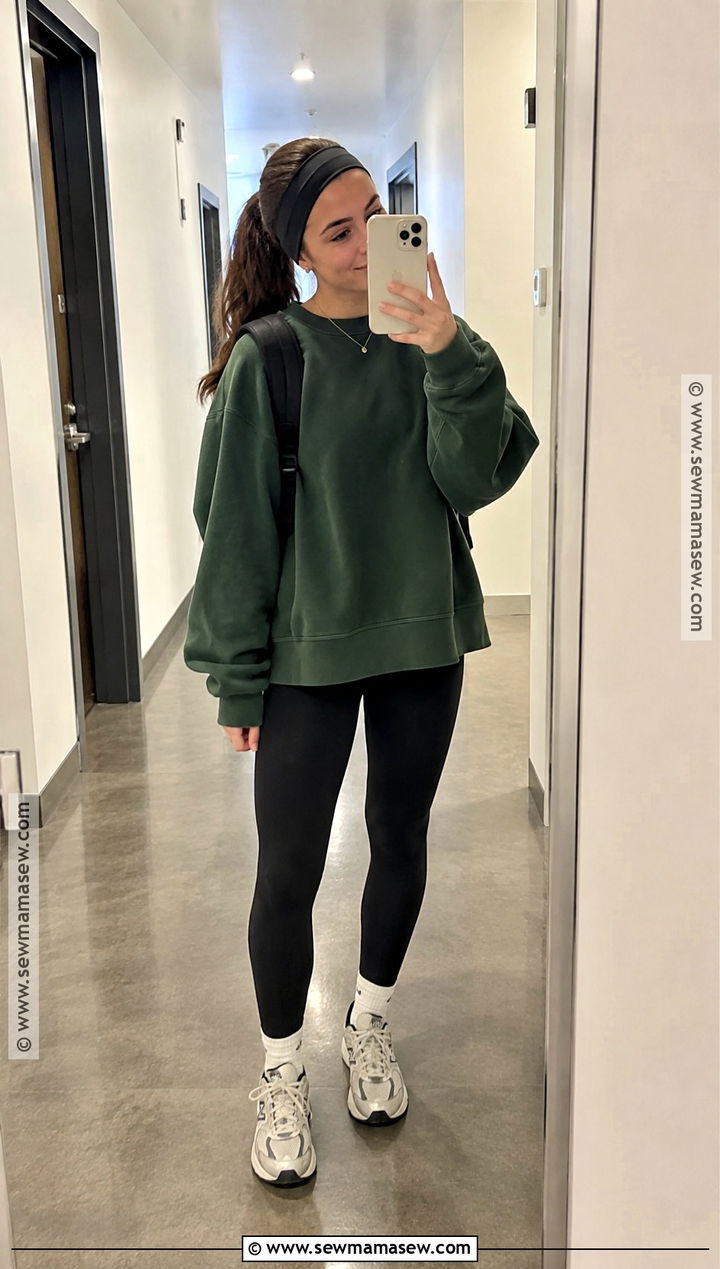 Leggings And Oversized Sweatshirt Outfit - 15 back-to-school fashion ideas