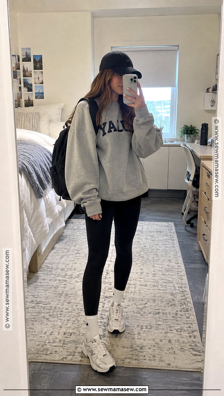 Leggings And Oversized Sweatshirt Outfit - 15 Back To School Fits 2026