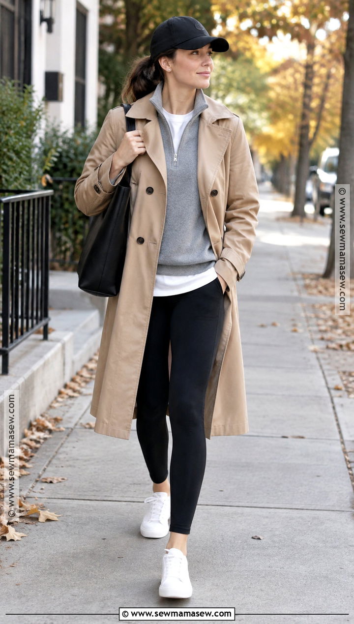 Leggings And Trench Coat Fall Outfit - 15 fit fall outfits