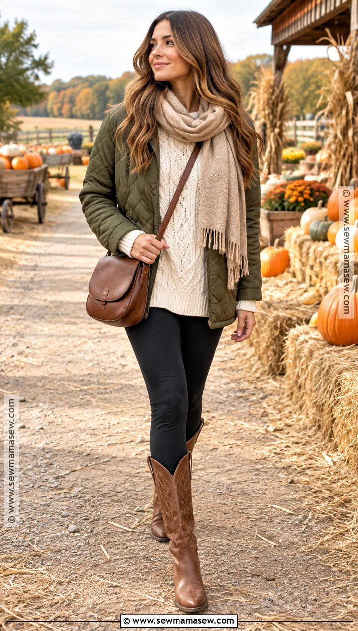Leggings Pumpkin Patch Outfit With Cowgirl Boots - 20 Pumpkin Patch Outfit Cowgirl Boots