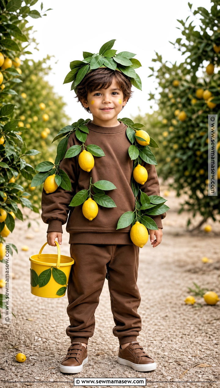 Lemon Tree Costume With Yellow Lemons - 30 tree costume ideas for kids