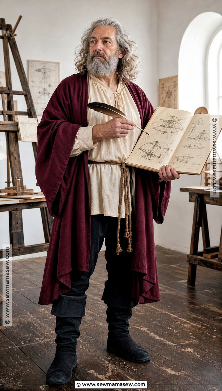 Leonardo Da Vinci Costume With Sketchbook - 30 historical figures costumes