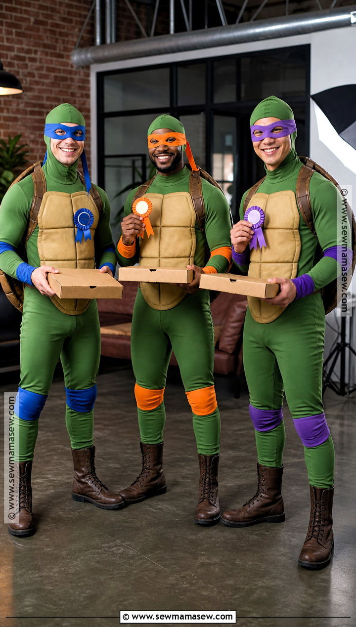 Leonardo Michelangelo And Donatello Turtle Trio Costume - 30 Trio Halloween Costumes for Men