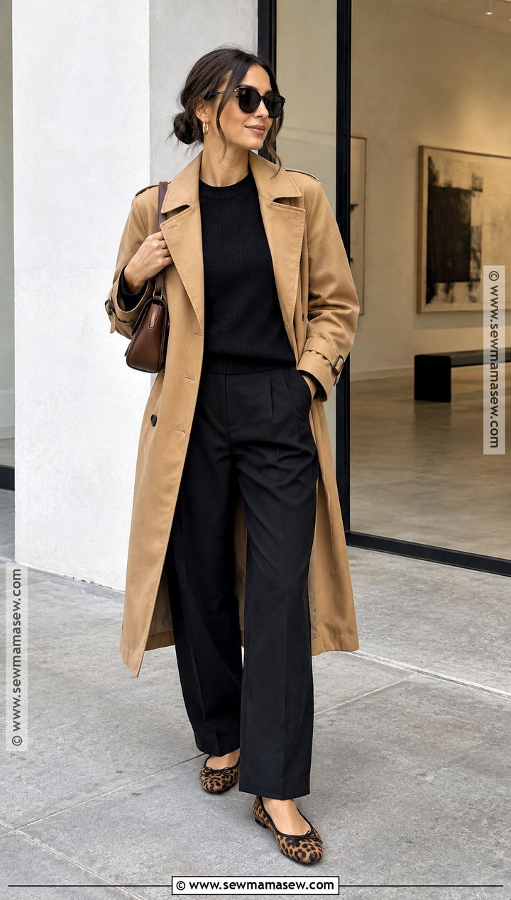 Leopard Accent Fall Outfit With Black Pants - 15 fall fashion 2026 casual ideas